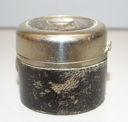 -BEL ANCIEN ENCRIER de VOYAGE Gainé de CUIR COLLECTION Début XXe  écriture  D