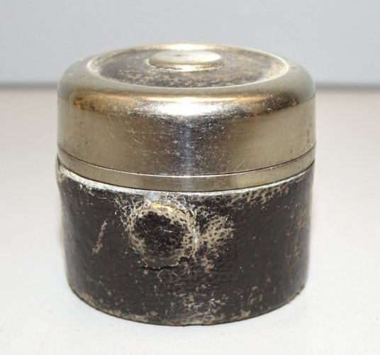 -BEL ANCIEN ENCRIER de VOYAGE Gainé de CUIR COLLECTION Début XXe  écriture  D