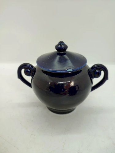 Bel ensemble à the ancien de couleur bleu nuit en bon etat