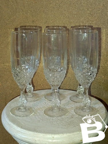 bel ensemble de 6 flutes a champagne luminarc vintage en bon etat