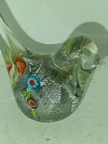bel oiseau en verre ou cristal style murano en bon etat