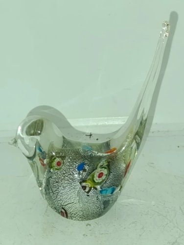 bel oiseau en verre ou cristal style murano en bon etat