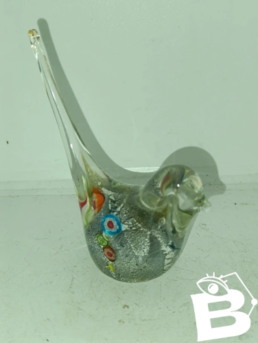 bel oiseau en verre ou cristal style murano en bon etat
