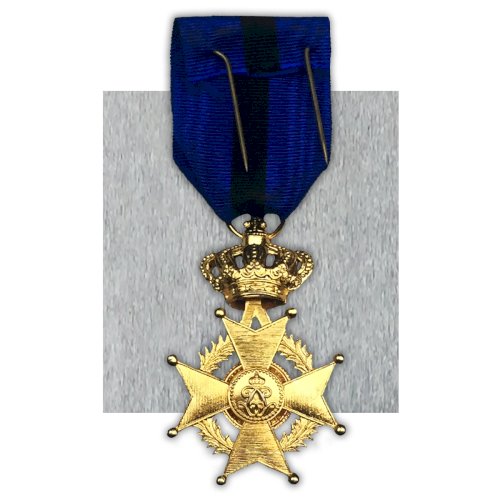 BELGIQUE - RARE DE GREEF MÉDAILLE / ORDRE DOFFICIER LEOPOLD II BILINGUE - ORIGINAL