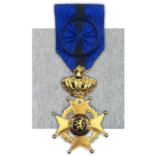 BELGIQUE - RARE DE GREEF MÉDAILLE / ORDRE DOFFICIER LEOPOLD II BILINGUE - ORIGINAL