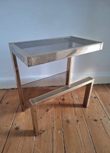 Belgo Chrom vintage side table 23 ct, design magazine rack