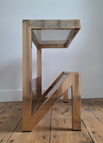 Belgo Chrom table d’appoint vintage 23 ct, porte revues design