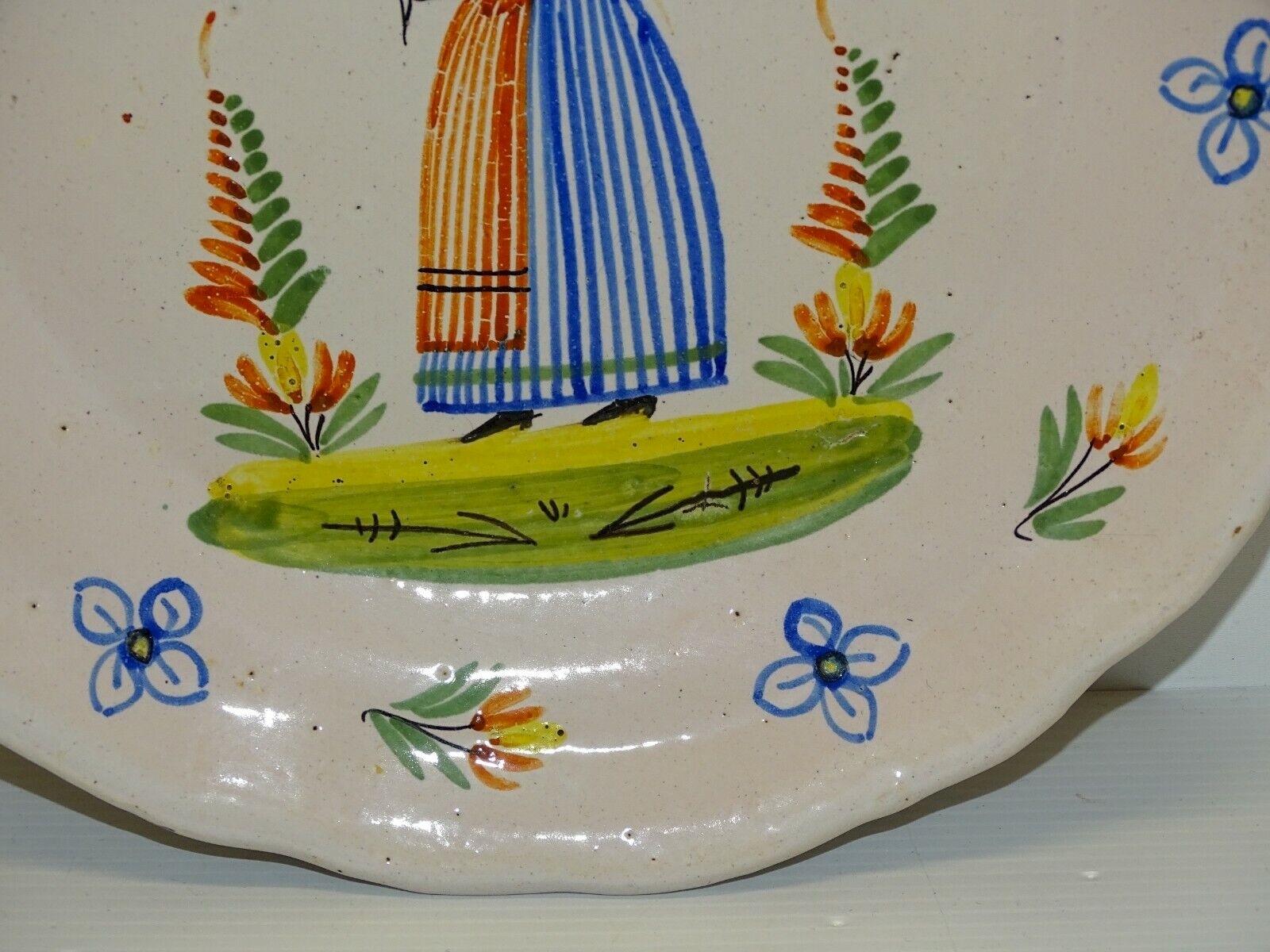 ANCIENNE ,ASSIETTE EN Céramique De Quimper Breton EUR 15,00 - PicClick FR