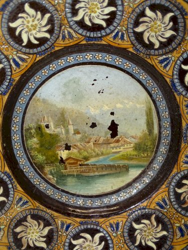 -BELLE ANCIENNE ASSIETTE CERAMIQUE de THOUNE THOUN MAJOLIQUE de TUN COLLECTION D