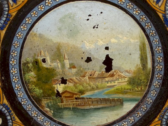 -BELLE ANCIENNE ASSIETTE CERAMIQUE de THOUNE THOUN MAJOLIQUE de TUN COLLECTION D
