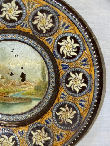 -BELLE ANCIENNE ASSIETTE CERAMIQUE de THOUNE THOUN MAJOLIQUE de TUN COLLECTION D