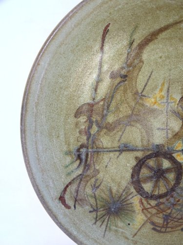 -BELLE ANCIENNE ASSIETTE VALLAURIS Signée LA TERRAIO Fait MAIN COLLECTION    D