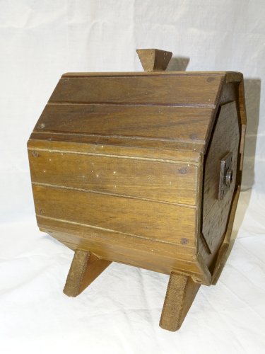 -BELLE ANCIENNE BARATTE A BEURRE en NOYER JAMAIS UTILISEE ART POPULAIRE    D