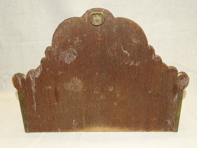 -BELLE ANCIENNE BOITE A COUVERTS XIXe LAITON REPOUSSE SUR BOIS COLLECTION    D