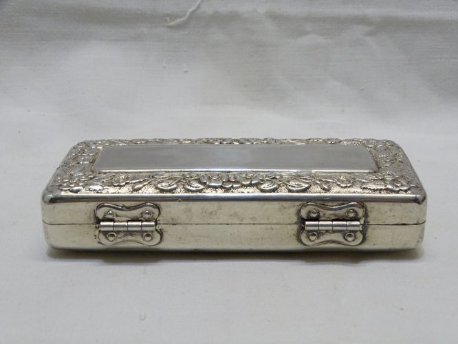 -BELLE ANCIENNE BOITE GILLETTE POCKET EDITION METAL ARGENTE COLLECTION RASOIR  D
