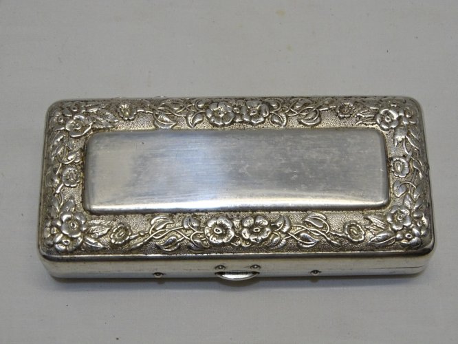 -BELLE ANCIENNE BOITE GILLETTE POCKET EDITION METAL ARGENTE COLLECTION RASOIR  D
