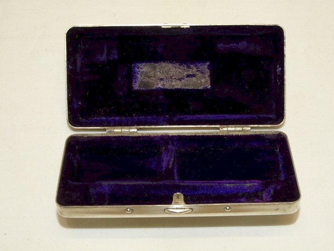 -BELLE ANCIENNE BOITE GILLETTE POCKET EDITION METAL ARGENTE COLLECTION RASOIR  D