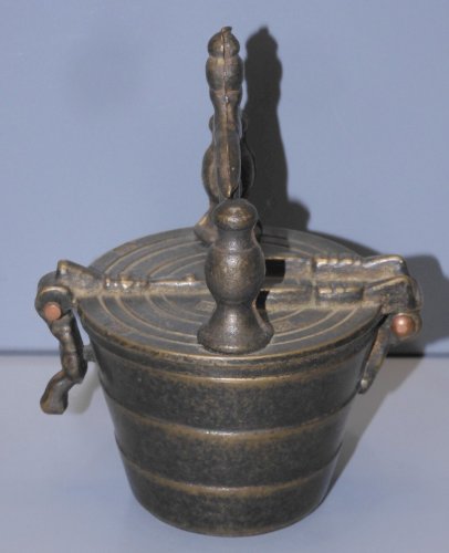 -BELLE ANCIENNE BOITE POIDS GODETS / CHARLEMAGNE BRONZE ou LAITON XXe VITRINE  D