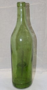 BEAUTIFUL ANTIQUE BLOWN GLASS BOTTLE WITH INWARD-RETRACTED BASE (or pinched) LATE 19th - EARLY 1900s D