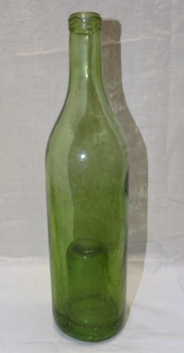 - BELLE ANCIENNE BOUTEILLE VERRE SOUFFLE CUL RENTRANT (ou piqué) FIN XIXe 1900 D