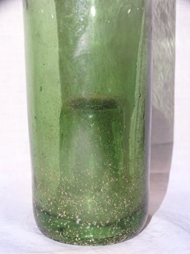 - BELLE ANCIENNE BOUTEILLE VERRE SOUFFLE CUL RENTRANT (ou piqué) FIN XIXe 1900 D