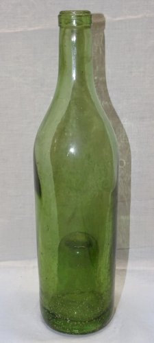 - BELLE ANCIENNE BOUTEILLE VERRE SOUFFLE CUL RENTRANT (ou piqué) FIN XIXe 1900 D