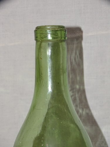 - BELLE ANCIENNE BOUTEILLE VERRE SOUFFLE CUL RENTRANT (ou piqué) FIN XIXe 1900 D