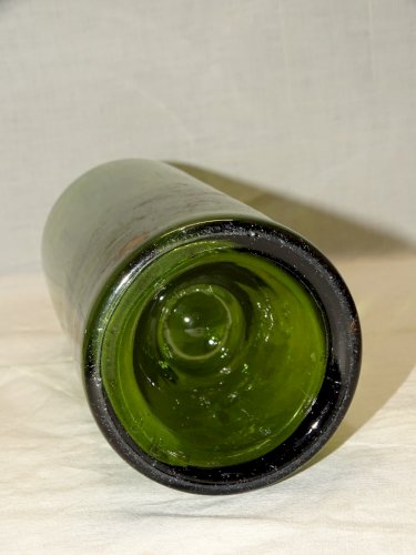 -BELLE ANCIENNE BOUTEILLE VERRE Soufflé Moulé CUL RENTRANT ou Piqué déco CAVE  D