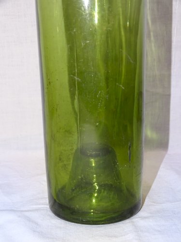 -BELLE ANCIENNE BOUTEILLE VERRE Soufflé Moulé CUL RENTRANT ou Piqué déco CAVE  D