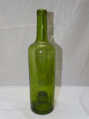 -BELLE ANCIENNE BOUTEILLE VERRE Soufflé Moulé CUL RENTRANT ou Piqué déco CAVE  D