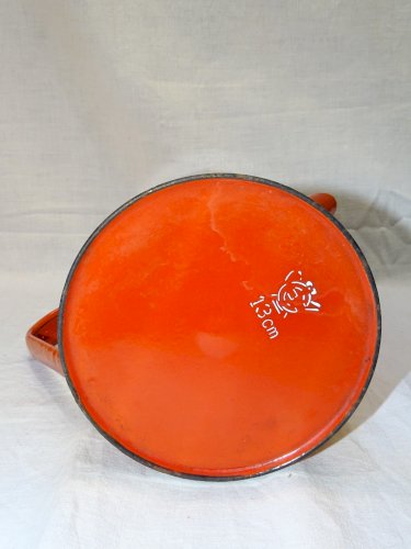 -BELLE ANCIENNE CAFETIERE TOLE EMAILLEE ROUGE JAPY DECO CUISINE COLLECTION   D