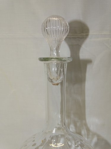 -BELLE ANCIENNE CARAFE en VERRE Soufflé  avec son BOUCHON déco TABLE VITRINE   D