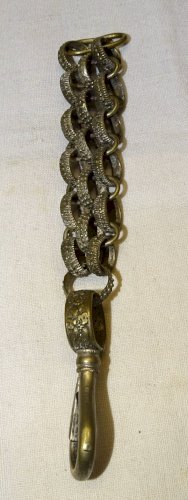 -BELLE ANCIENNE CHAINE pour DAGUE/COUTEAU LAITON Argenté COLLECTION MILITARIA  D