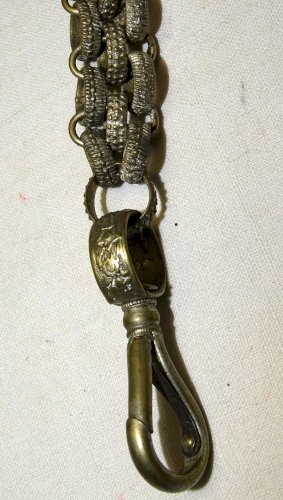 -BELLE ANCIENNE CHAINE pour DAGUE/COUTEAU LAITON Argenté COLLECTION MILITARIA  D