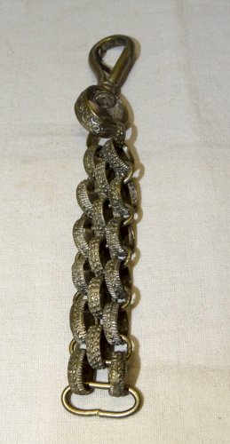-BELLE ANCIENNE CHAINE pour DAGUE/COUTEAU LAITON Argenté COLLECTION MILITARIA  D