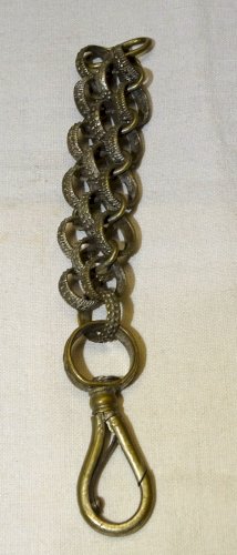 -BELLE ANCIENNE CHAINE pour DAGUE/COUTEAU LAITON Argenté COLLECTION MILITARIA  D