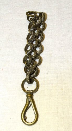 -BELLE ANCIENNE CHAINE pour DAGUE/COUTEAU LAITON Argenté COLLECTION MILITARIA  D