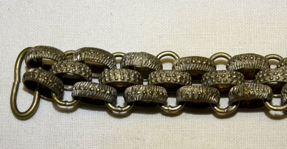 -BELLE ANCIENNE CHAINE pour DAGUE/COUTEAU LAITON Argenté COLLECTION MILITARIA  D