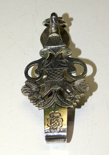 -BELLE ANCIENNE CHATELAINE ARGENT poinçon Minerve 800e ORFEVRE P 1 fleur L   D