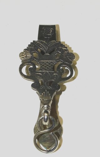 -BELLE ANCIENNE CHATELAINE ARGENT poinçon Minerve 800e ORFEVRE P 1 fleur L   D