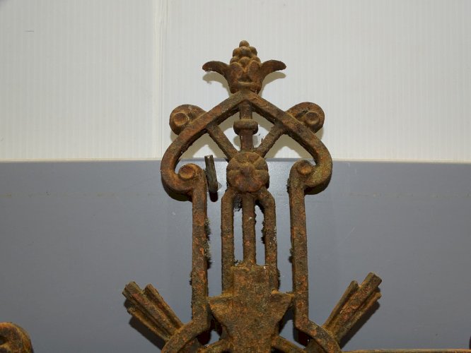 -BELLE ANCIENNE CROIX de CROISEES DES CHEMINS FONTE COLLECTION RELIGION JESUS  D