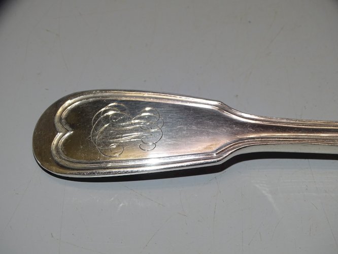 -BELLE ANCIENNE CUILLERE ARGENT CHIFFREE Poinçons MINERVE et ORFEVRE   D