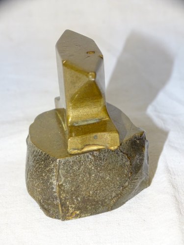 -BELLE ANCIENNE ENCLUME MINIATURE en BRONZE OBJET de MAITRISE COLLECTION   D