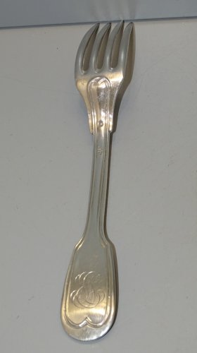 -BELLE ANCIENNE FOURCHETTE ARGENT CHIFFREE Poinçons MINERVE et ORFEVRE   D