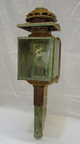 -BELLE ANCIENNE LAMPE DE CALECHE OU FIACRE XIXe A RENOVER JUS DE GRANGE    D