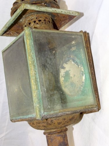 -BELLE ANCIENNE LAMPE DE CALECHE OU FIACRE XIXe A RENOVER JUS DE GRANGE    D