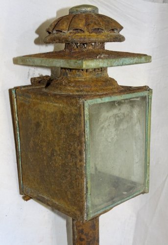-BELLE ANCIENNE LAMPE DE CALECHE OU FIACRE XIXe A RENOVER JUS DE GRANGE    D