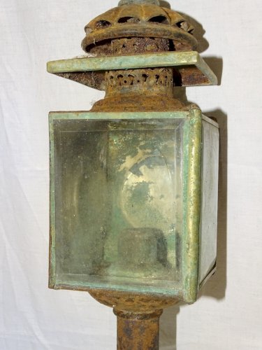 -BELLE ANCIENNE LAMPE DE CALECHE OU FIACRE XIXe A RENOVER JUS DE GRANGE    D