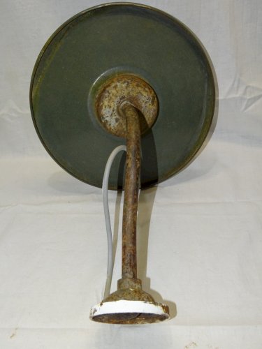 -BELLE ANCIENNE LAMPE de COUR TÔLE EMAILLEE COL de CYGNE  COLLECTION Déco   D