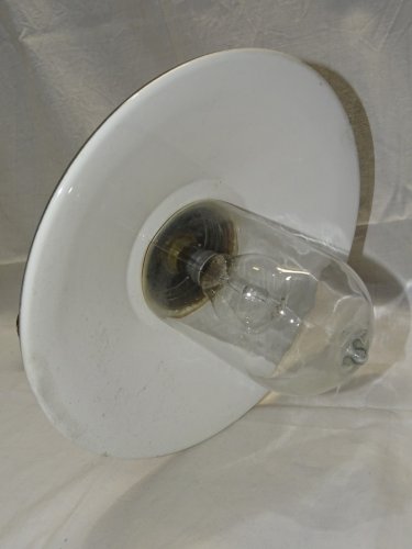 -BELLE ANCIENNE LAMPE de COUR TÔLE EMAILLEE COL de CYGNE  COLLECTION Déco   D